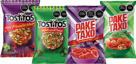 Tostitos Flamin/Verde 55g o Paketaxo Flamin/Botanero 44g